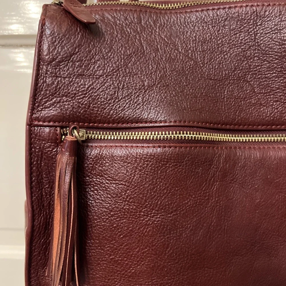 VTG WILSON LEATHER PELLE STUDIO BACKPACK DARK RED MESSENGER STYLE NICE W Handle